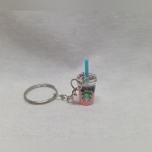 Miniature Starbucks Bubble Tea Keychain- Pink